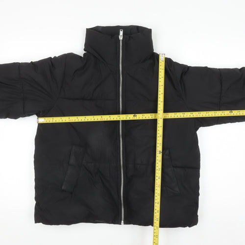 New Look Women's Black Puffer Jacket Size S Quilted Winter Coat