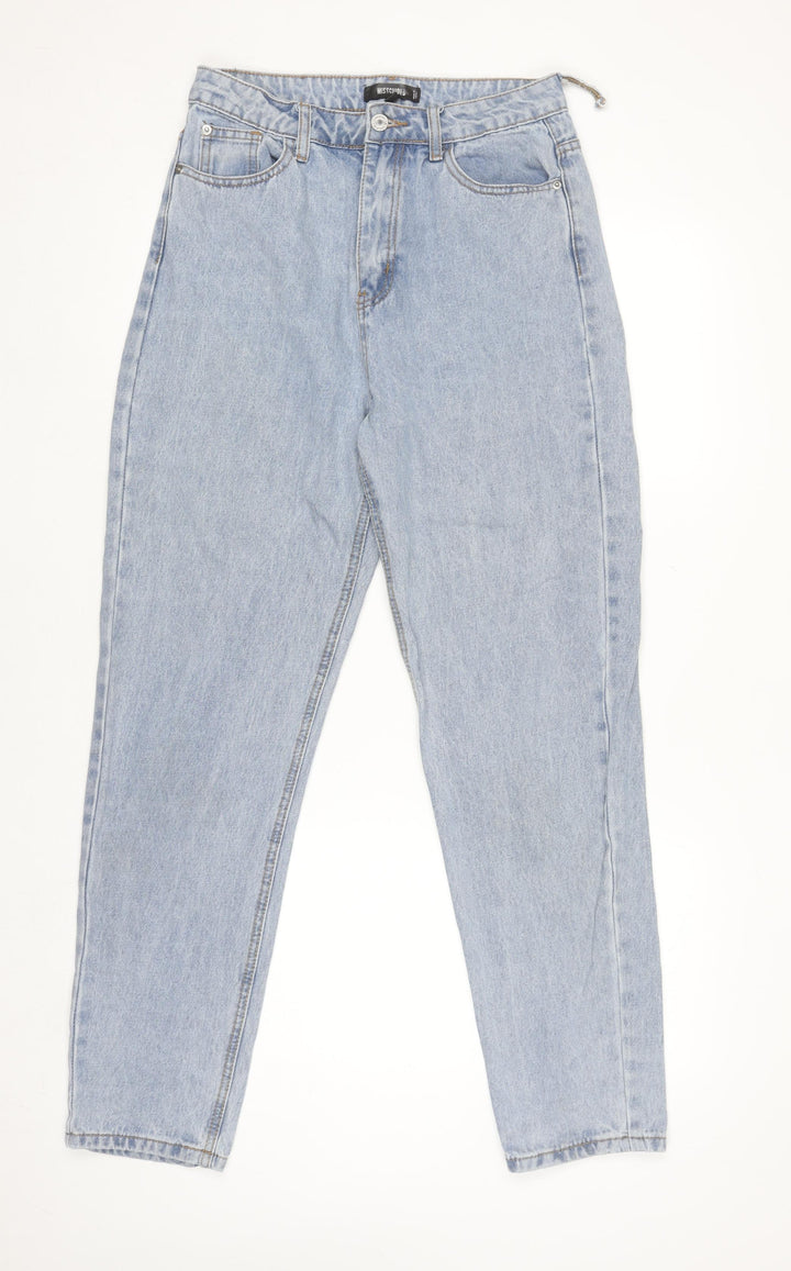 Missguided Women's Blue High Rise Relaxed Tapered Denim Jeans Size 10