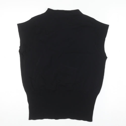 Next Women Black Mock Neck Sleeveless Knit Top Size 16