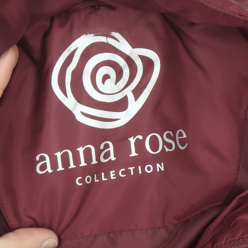 Anna Rose Womens Red Quilted Mid-Length Jacket Size L