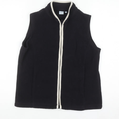 Anne Brooks Petite Black Fleece Zip Waistcoat Women's Size 10