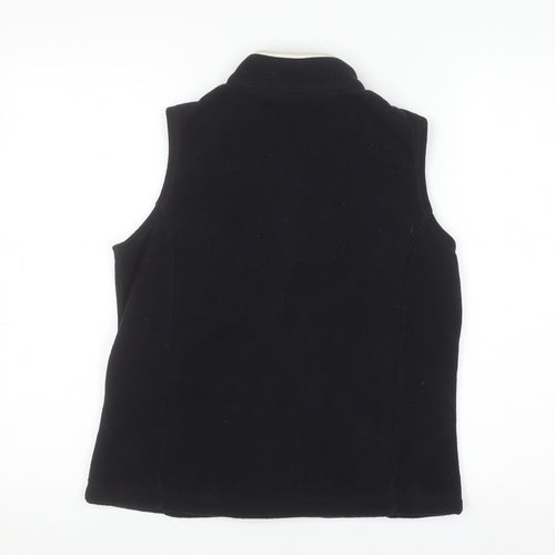 Anne Brooks Petite Black Fleece Zip Waistcoat Women's Size 10