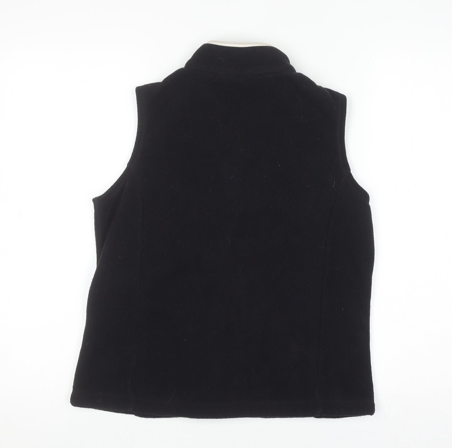 Anne Brooks Petite Black Fleece Zip Waistcoat Women's Size 10