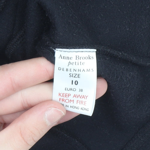 Anne Brooks Petite Black Fleece Zip Waistcoat Women's Size 10