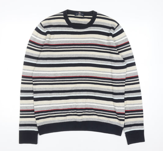 Marks and Spencer Men’s Multicoloured Striped Cotton Jumper Small