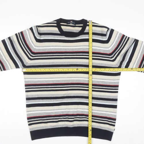 Marks and Spencer Men’s Multicoloured Striped Cotton Jumper Small