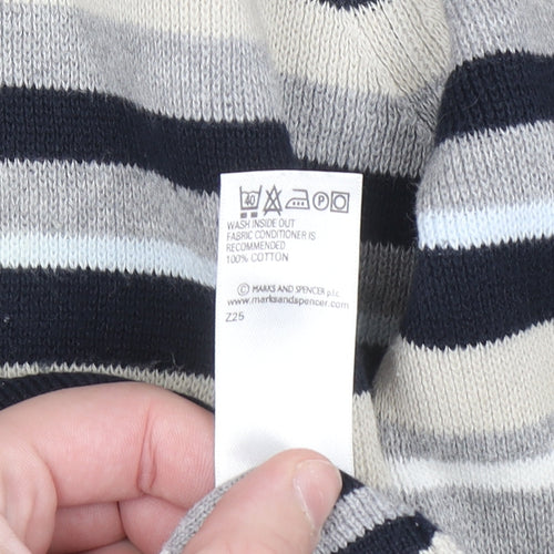 Marks and Spencer Men’s Multicoloured Striped Cotton Jumper Small