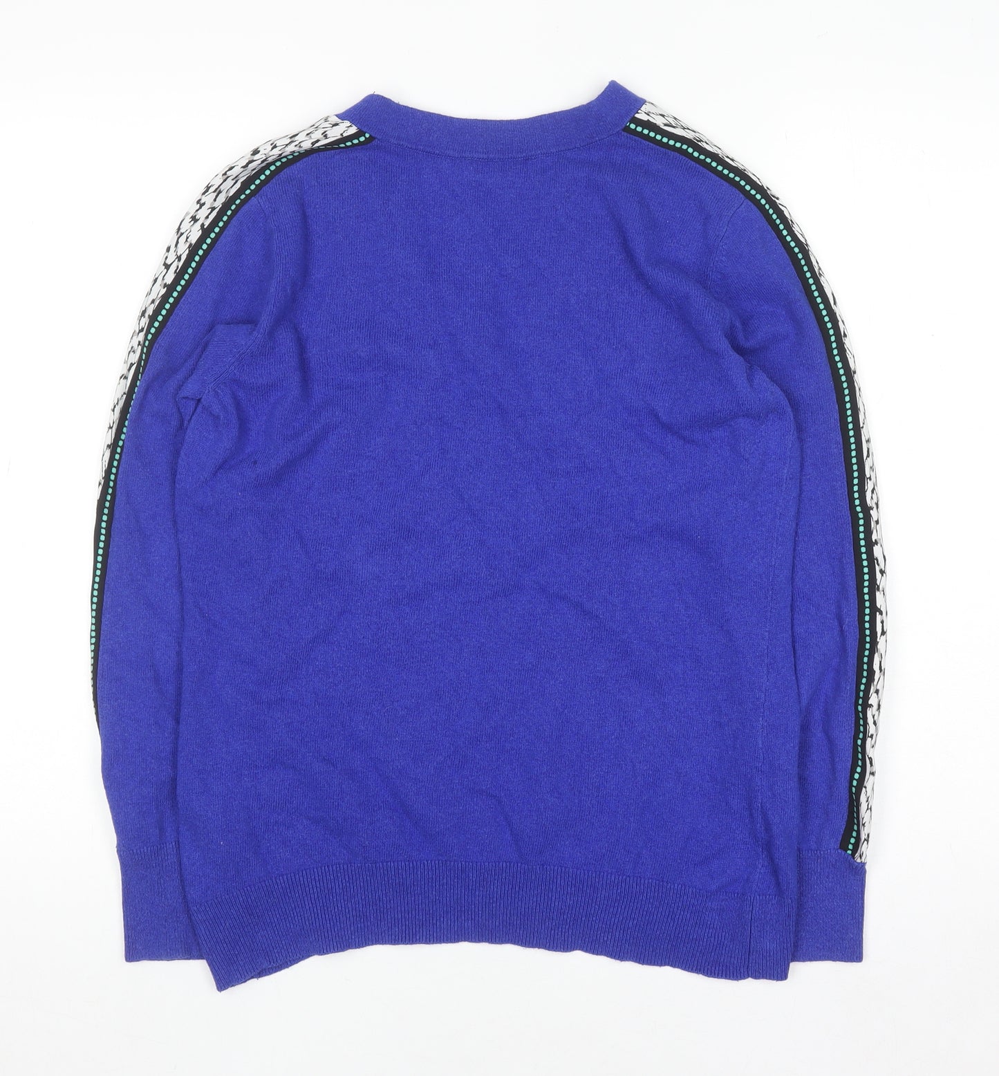 Mint Velvet Women's Blue V-Neck Knit Jumper Size M
