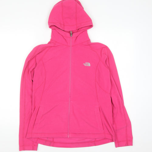 The North Face Womens Pink Full Zip Fleece Hoodie Size L