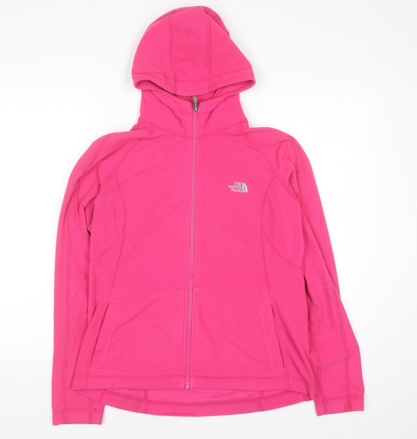 The North Face Womens Pink Full Zip Fleece Hoodie Size L