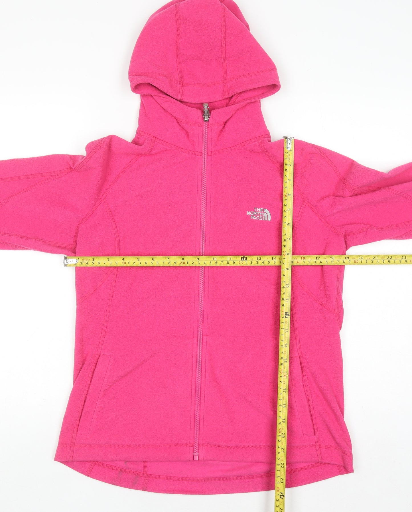 The North Face Womens Pink Full Zip Fleece Hoodie Size L