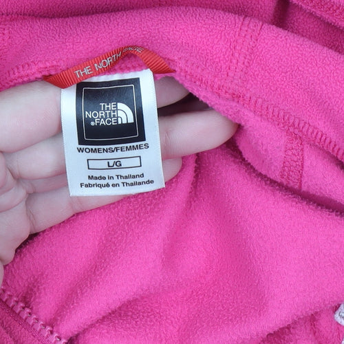 The North Face Womens Pink Full Zip Fleece Hoodie Size L