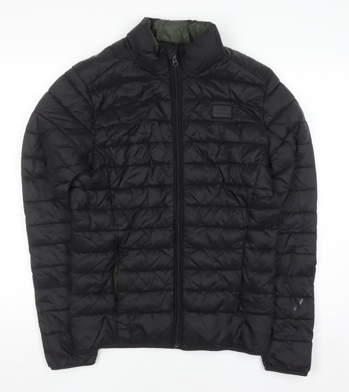Blend Men's Black Puffer Jacket Size S Quilted Lightweight Water Resistant Coat