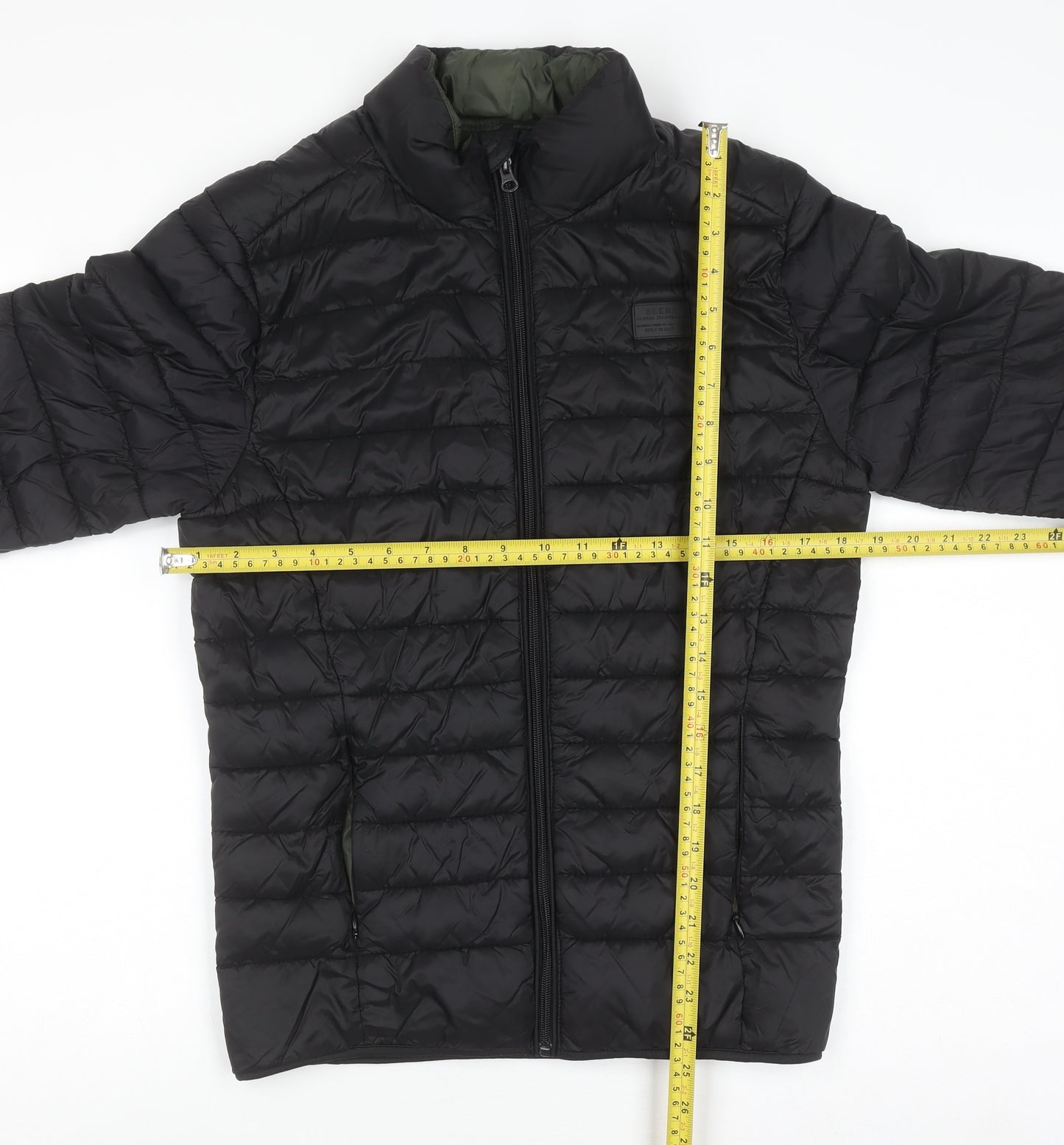 Blend Men's Black Puffer Jacket Size S Quilted Lightweight Water Resistant Coat