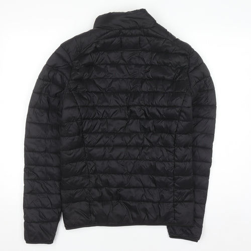 Blend Men's Black Puffer Jacket Size S Quilted Lightweight Water Resistant Coat