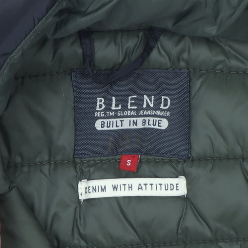 Blend Men's Black Puffer Jacket Size S Quilted Lightweight Water Resistant Coat