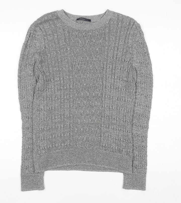 Marks and Spencer Women’s Silver Cable-Knit Pullover Jumper Size 18