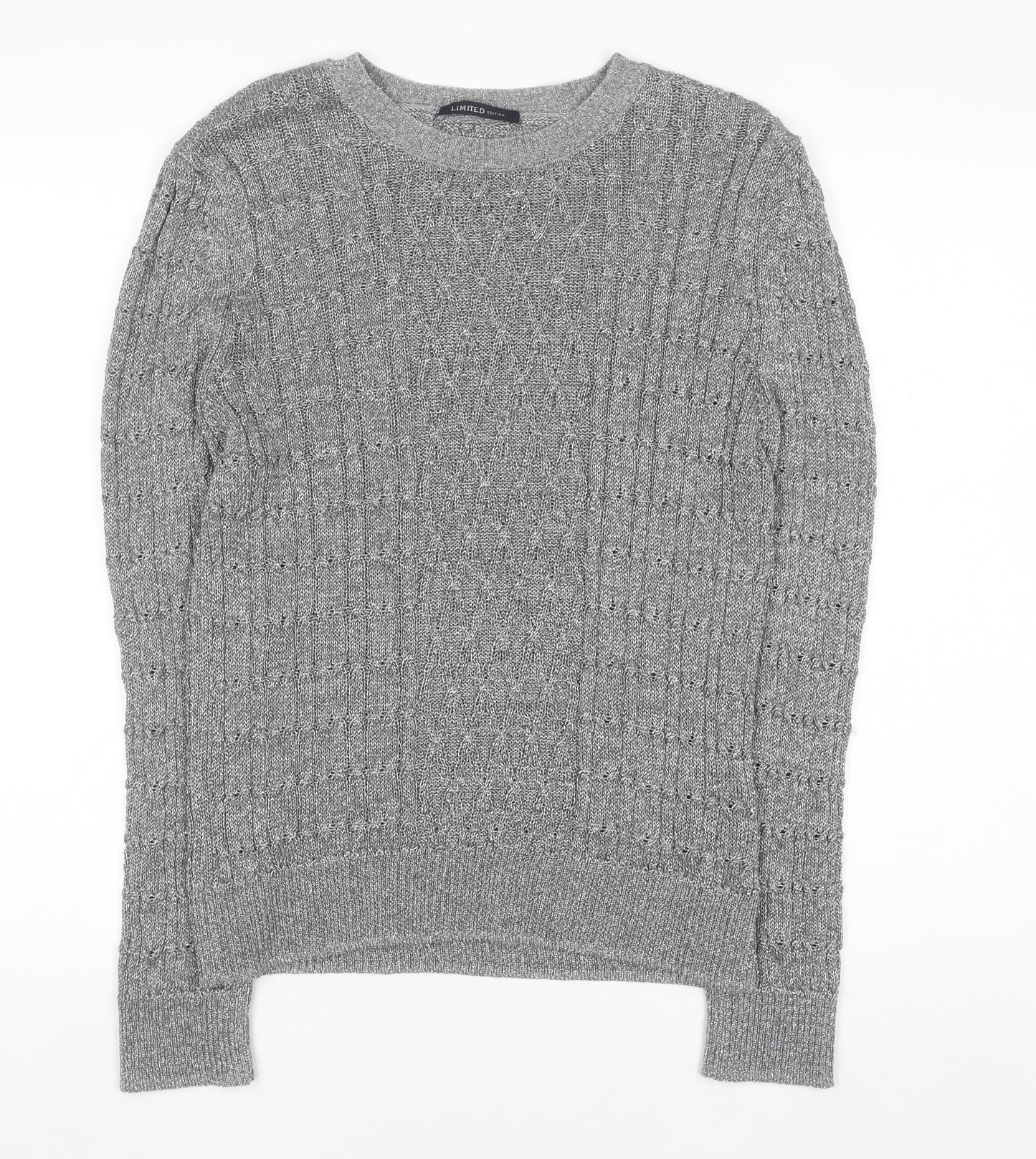 Marks and Spencer Women’s Silver Cable-Knit Pullover Jumper Size 18