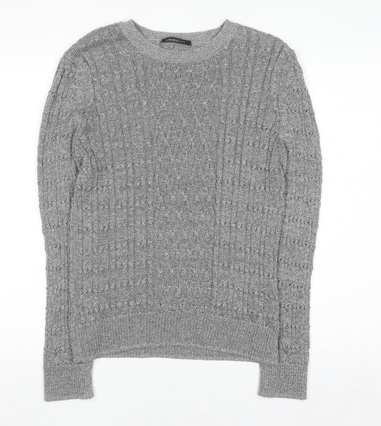 Marks and Spencer Women’s Silver Cable-Knit Pullover Jumper Size 18