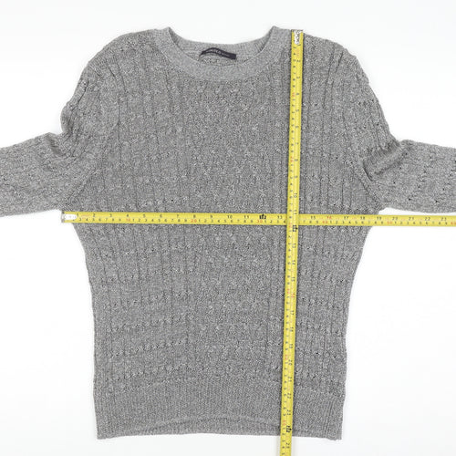 Marks and Spencer Women’s Silver Cable-Knit Pullover Jumper Size 18