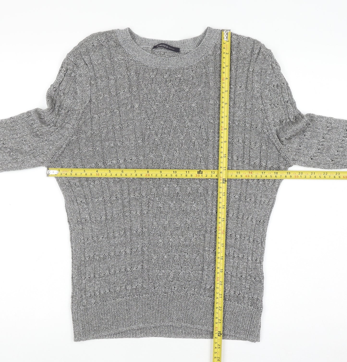 Marks and Spencer Women’s Silver Cable-Knit Pullover Jumper Size 18