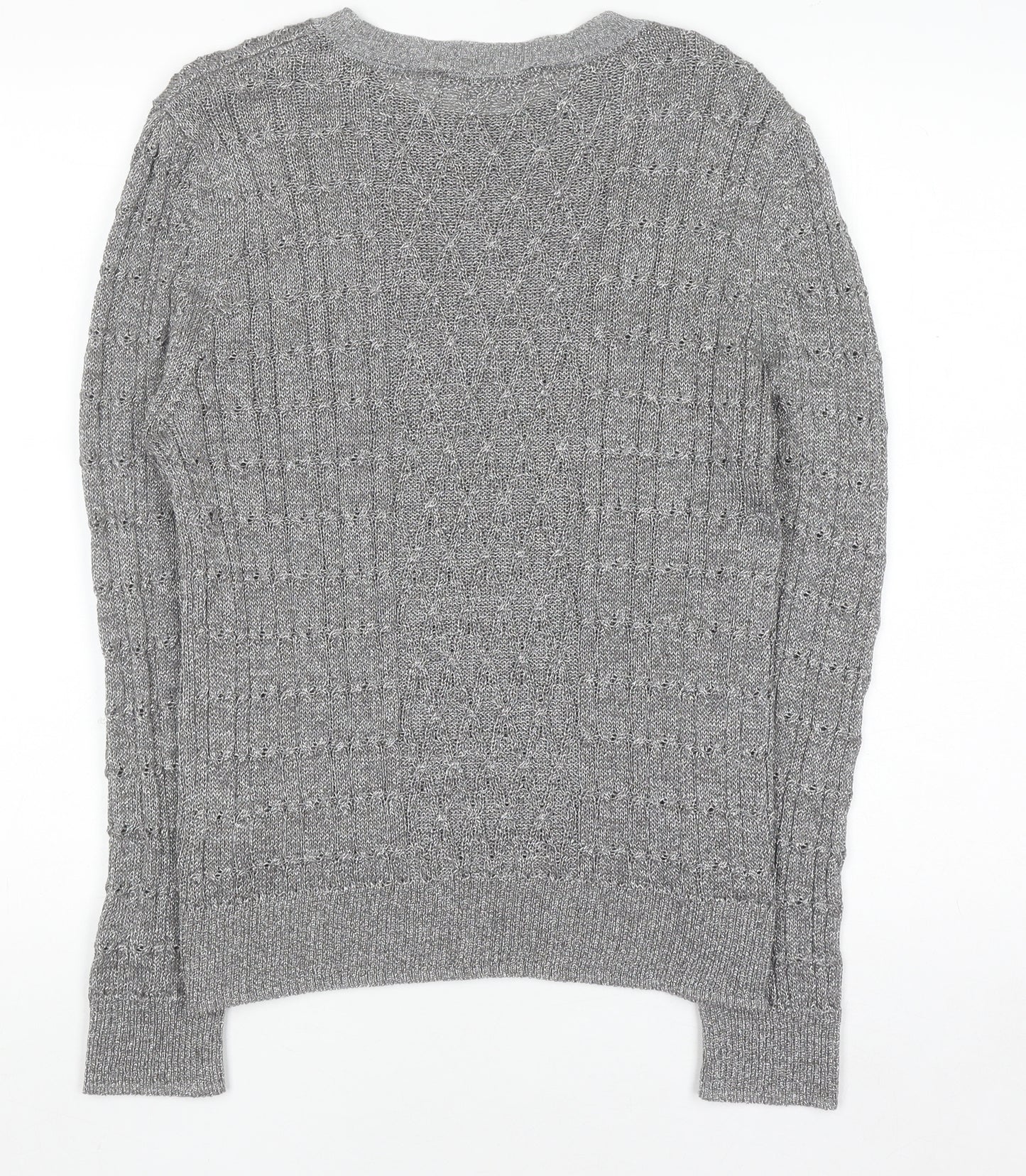 Marks and Spencer Women’s Silver Cable-Knit Pullover Jumper Size 18