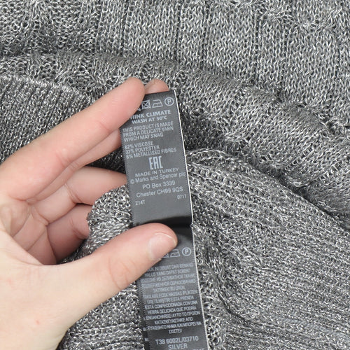 Marks and Spencer Women’s Silver Cable-Knit Pullover Jumper Size 18