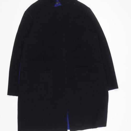 Marks and Spencer Women's Black Wool Blend Mid-Length Coat UK 14