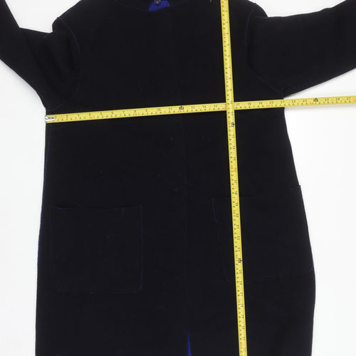 Marks and Spencer Women's Black Wool Blend Mid-Length Coat UK 14