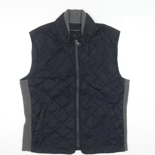 Banana Republic Men's Blue Quilted Waistcoat Size S Full Zip Nylon
