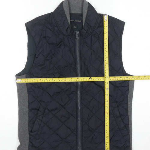 Banana Republic Men's Blue Quilted Waistcoat Size S Full Zip Nylon