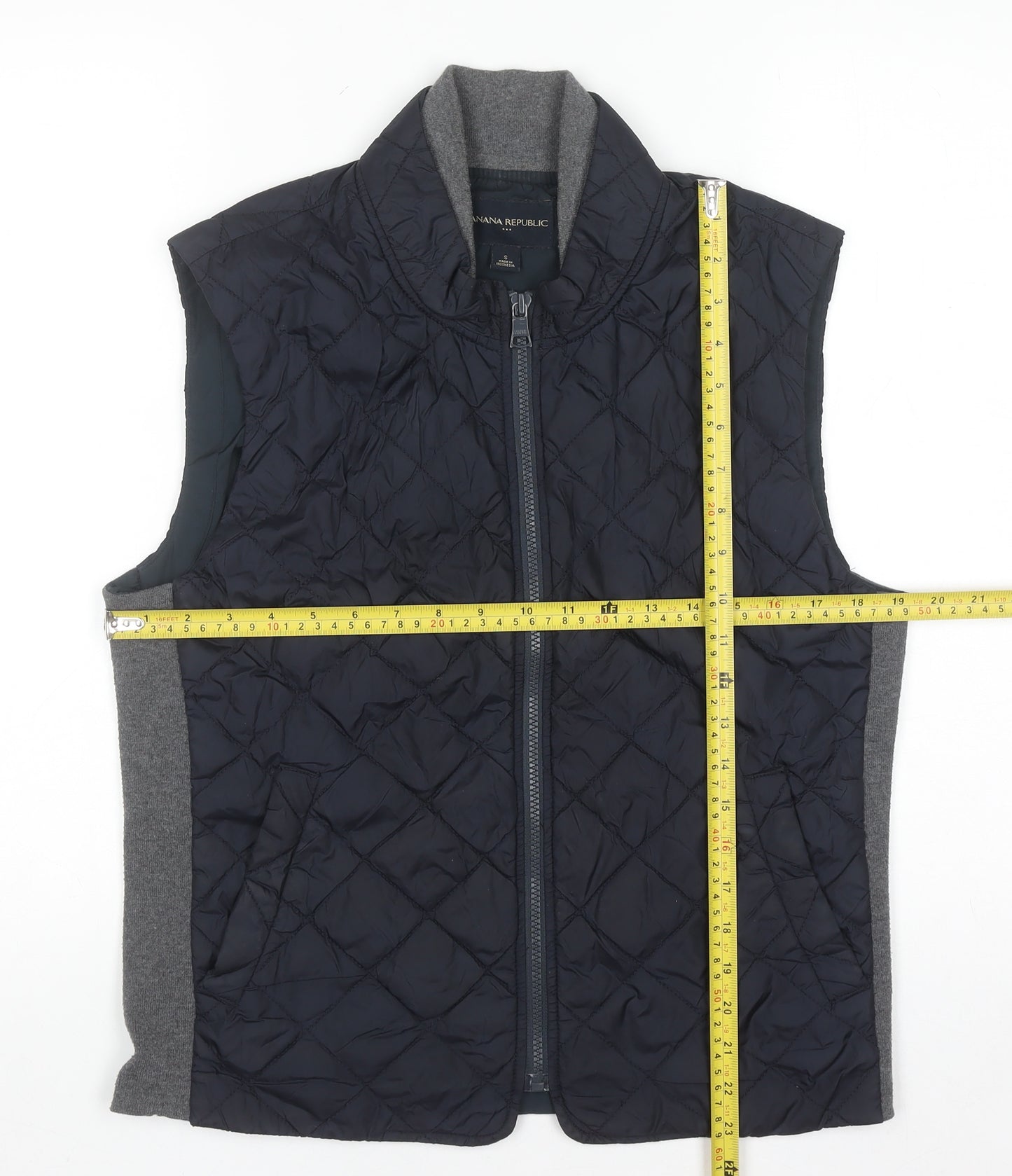 Banana Republic Men's Blue Quilted Waistcoat Size S Full Zip Nylon
