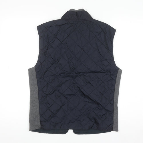 Banana Republic Men's Blue Quilted Waistcoat Size S Full Zip Nylon