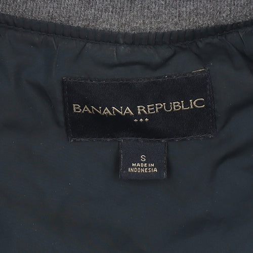 Banana Republic Men's Blue Quilted Waistcoat Size S Full Zip Nylon