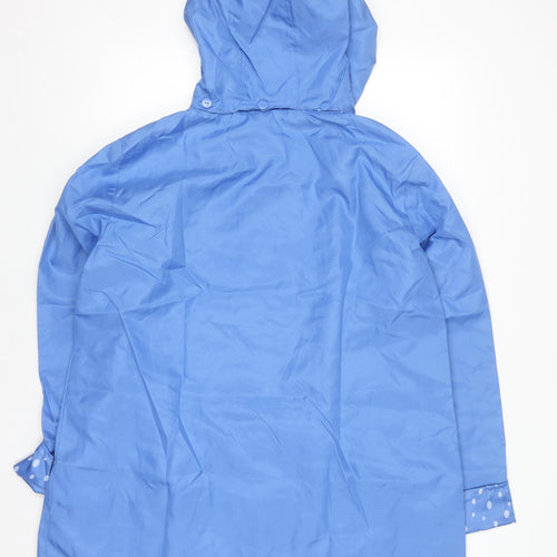 Anne De Lançay Women Blue Mid-Length Hooded Rain Coat Size 18