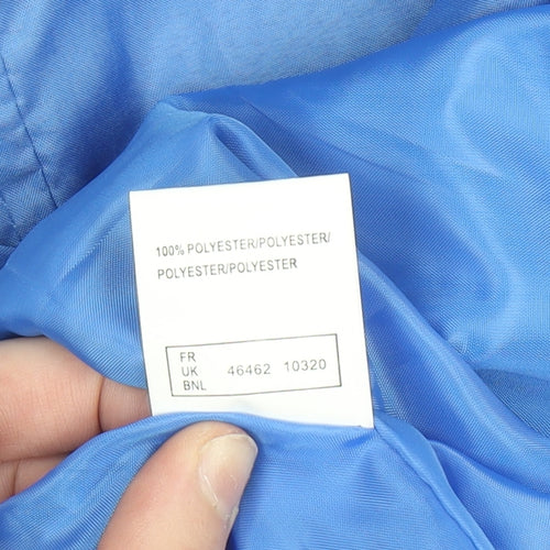 Anne De Lançay Women Blue Mid-Length Hooded Rain Coat Size 18