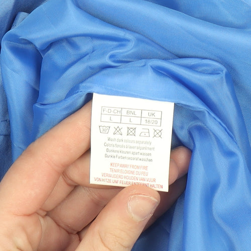 Anne De Lançay Women Blue Mid-Length Hooded Rain Coat Size 18
