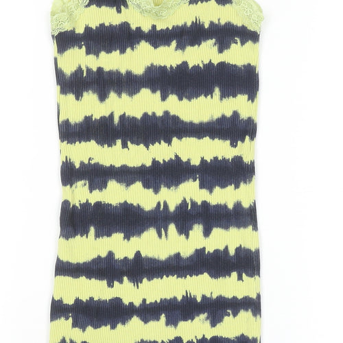 Urban Outfitters Women's Yellow Lace Trim Ribbed Camisole Tank Top M