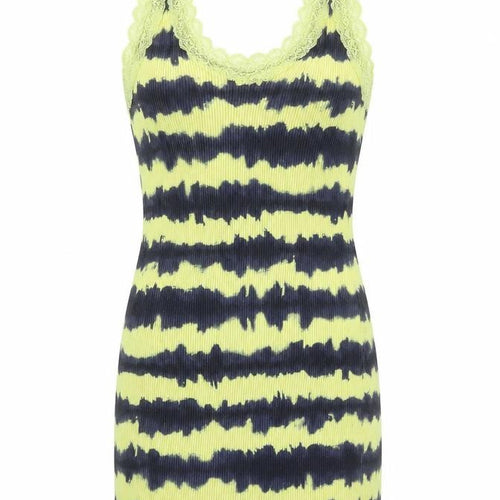 Urban Outfitters Women's Yellow Lace Trim Ribbed Camisole Tank Top M