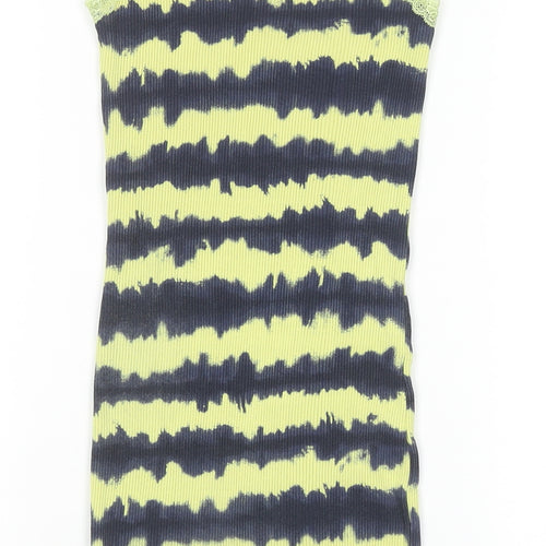 Urban Outfitters Women's Yellow Lace Trim Ribbed Camisole Tank Top M