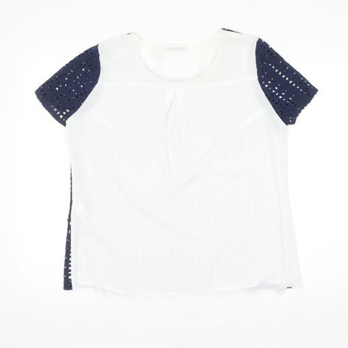 Punto Roma Women's Blue Cut Out Tunic Blouse Size 12