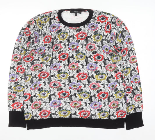 Next Womens Multicoloured Floral Crew Neck Knit Jumper L