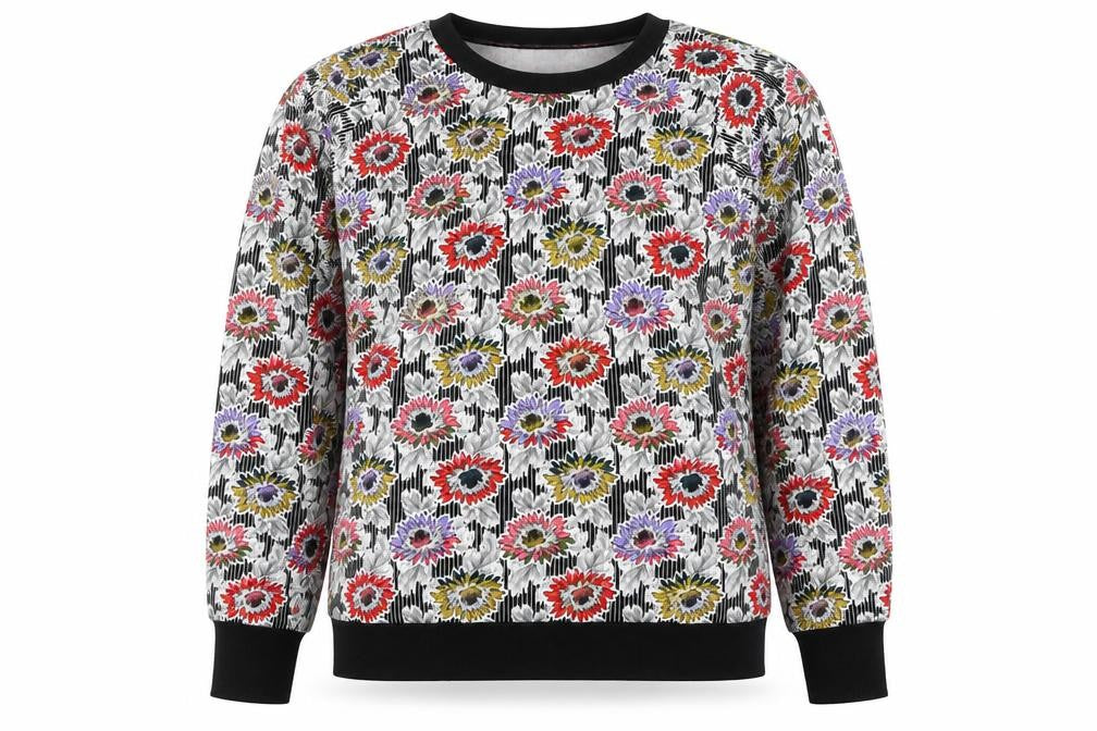 Front view of Next women’s multicoloured floral crew neck knit jumper l
