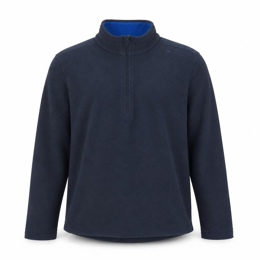 Front view of Decathlon Men’s Blue Fleece 1/4 Zip Pullover Sweatshirt, size M