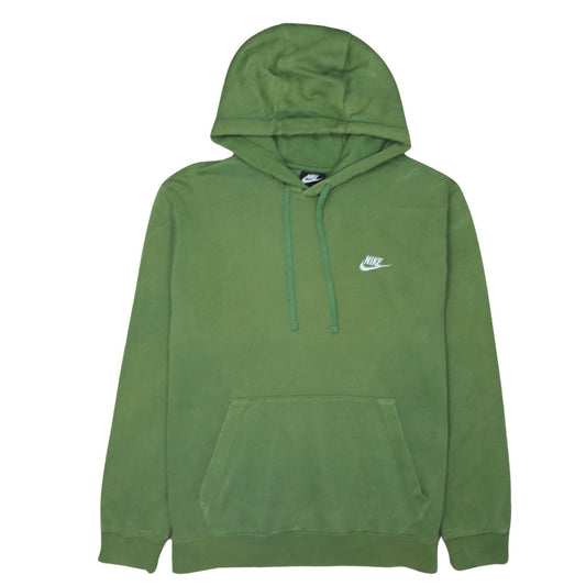 Nike Men's Green Pullover Hoodie L Fleece Logo Sportswear