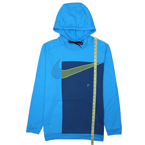 Nike Men Blue Dri-FIT Pullover Hoodie L Sports Logo Graphic