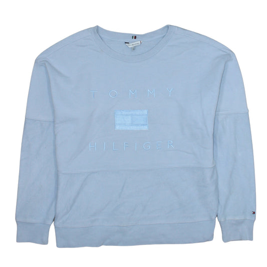 Tommy Hilfiger Men's Blue Embroidered Logo Pullover Sweatshirt Size S