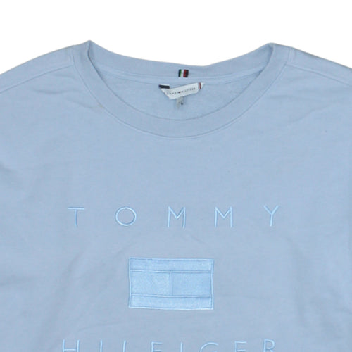 Tommy Hilfiger Men's Blue Embroidered Logo Pullover Sweatshirt Size S