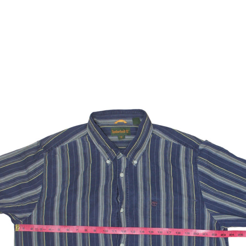Timberland Men's Blue Striped Button-Up Long Sleeve Shirt L