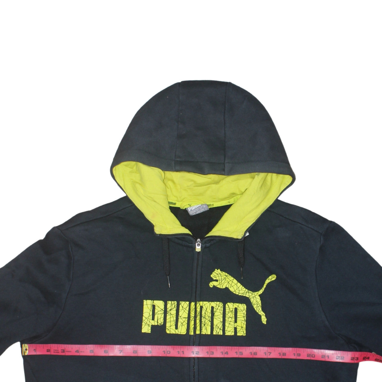 Puma Men's Black Full Zip Hoodie L Graphic Logo Sportswear